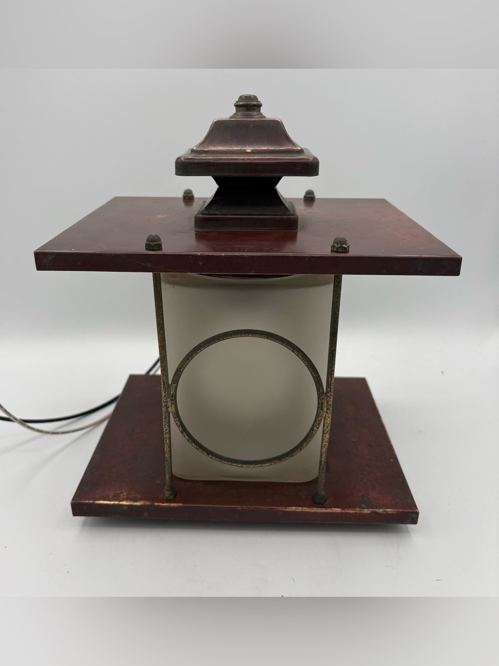 MCM Artolier Solid Copper Porch Light Sconce Pagoda Style Arts Crafts Mission Ex